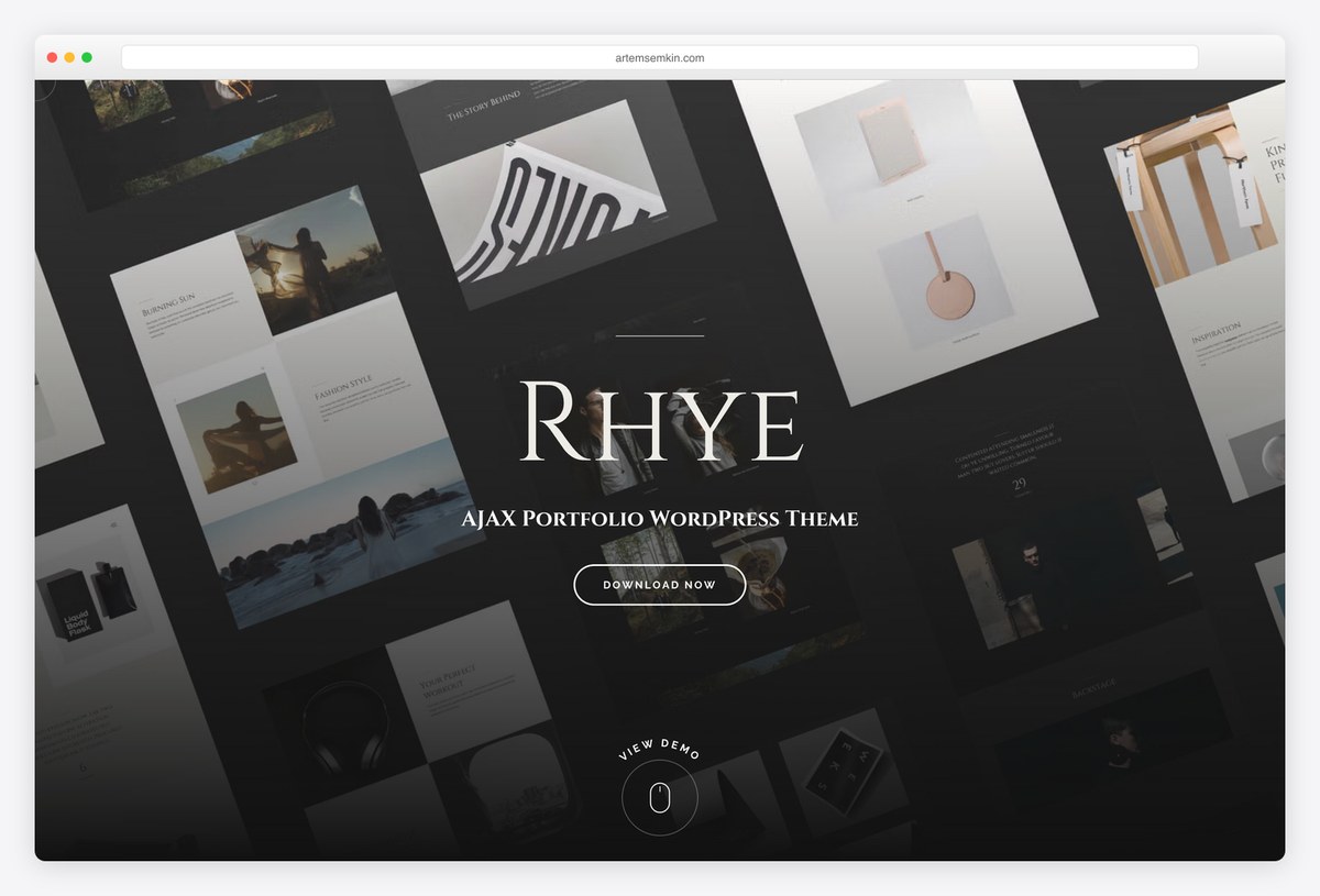 Rhye interactive website template demo