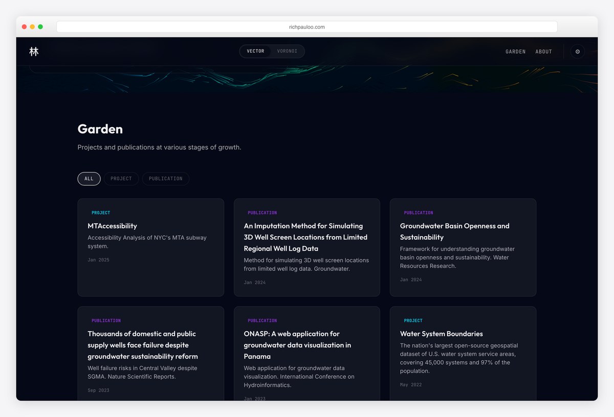Rich Pauloo data science portfolio website