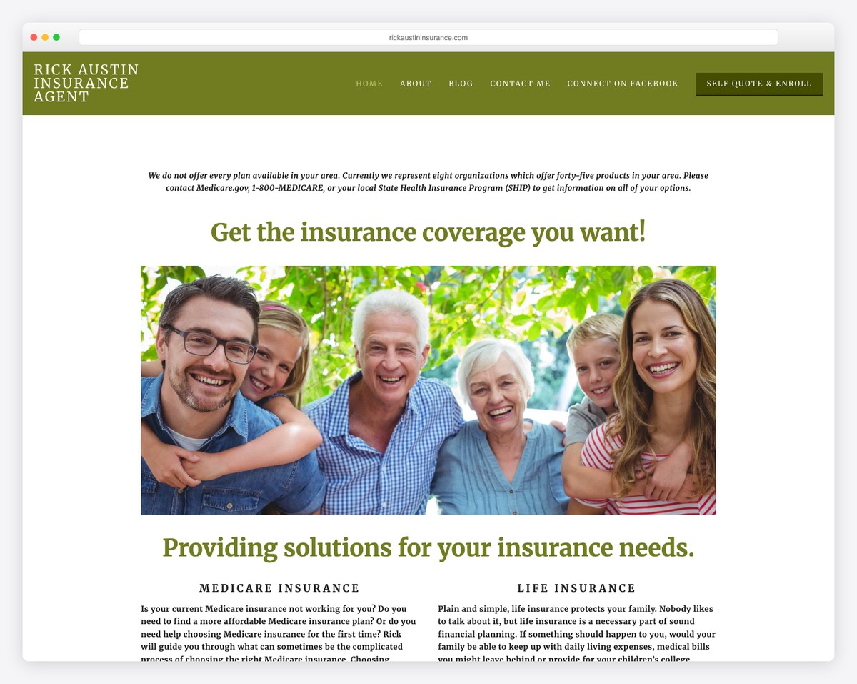 rick austin insurance website example