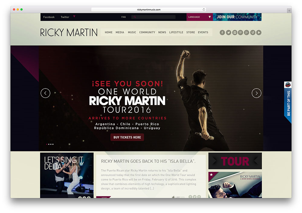 30 Awesome Websites of Famous Celebrities Using WordPress as a, Vectribe