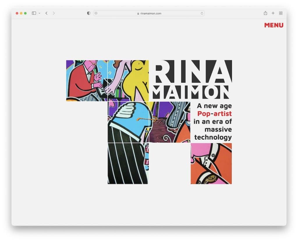 rina maimon artist portfolio website