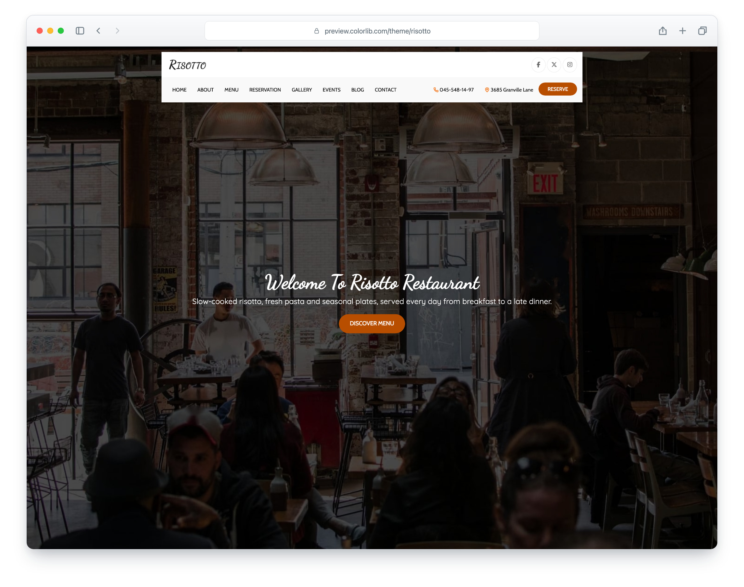 Risotto website template