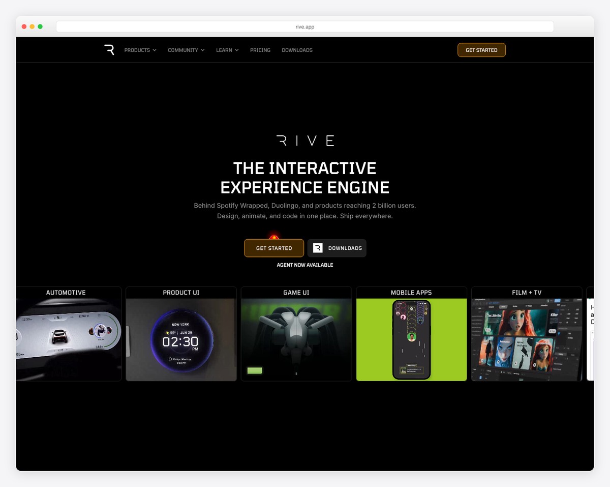 rive website example
