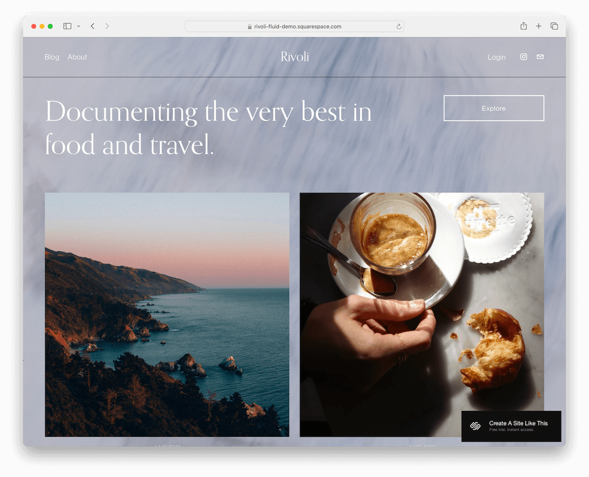 rivoli squarespace lifestyle template
