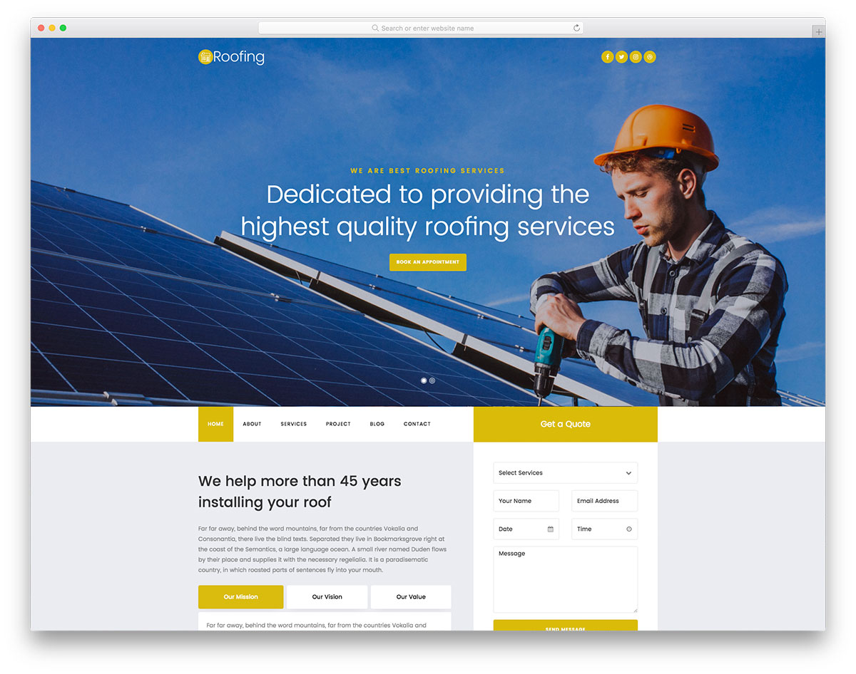 Roofing Best Website Template 2021 Colorlib