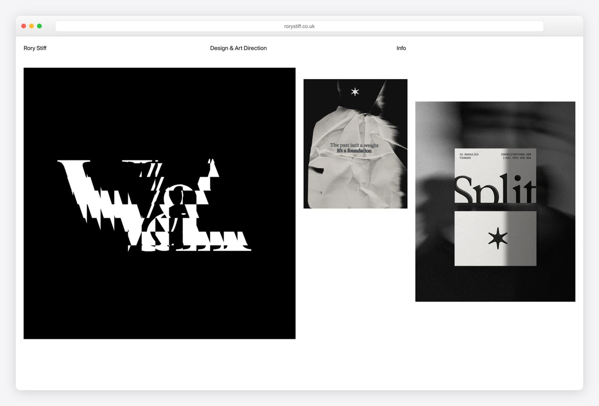 Rory Stiff graphic design portfolio website