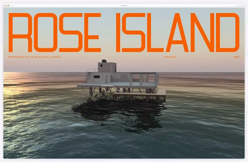 Rose Island: a 3D render of the platform on the Adriatic Sea
