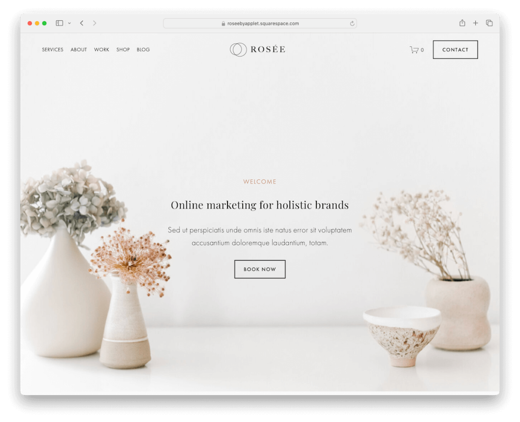 rosee squarespace therapist template