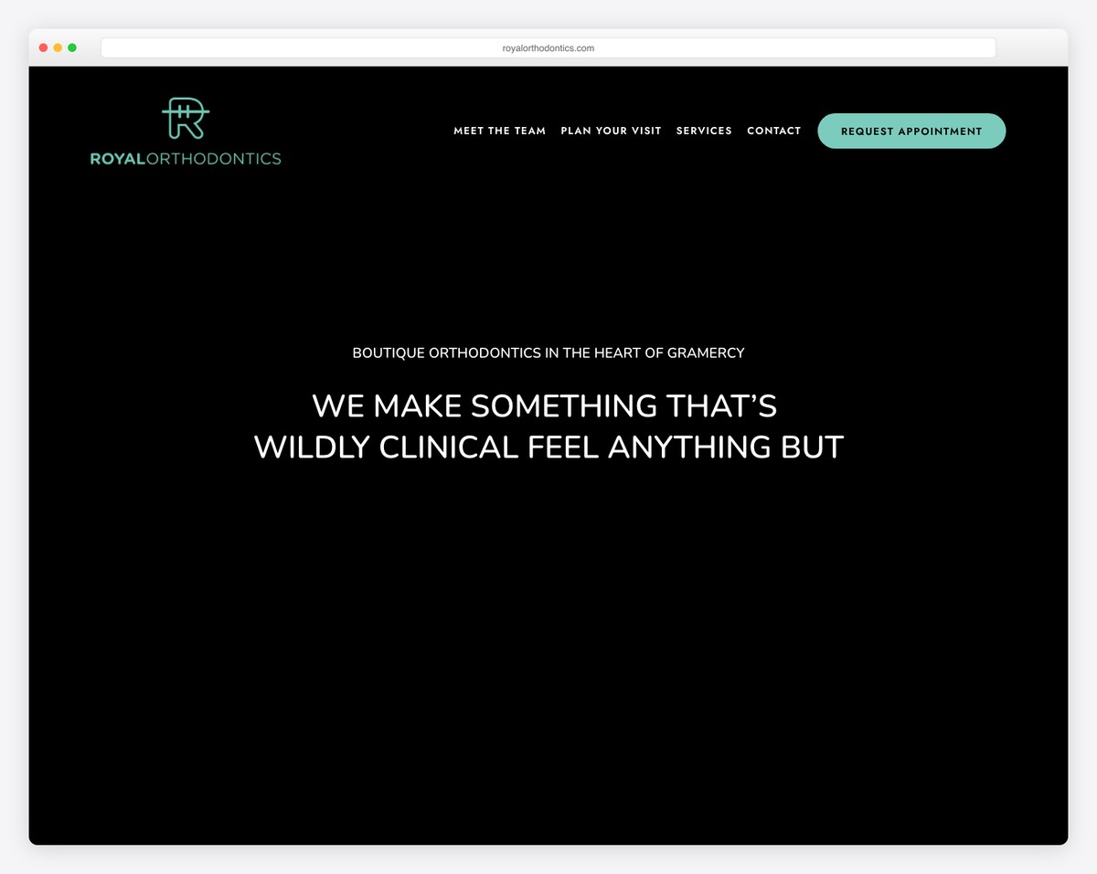 royal orthodontics website example