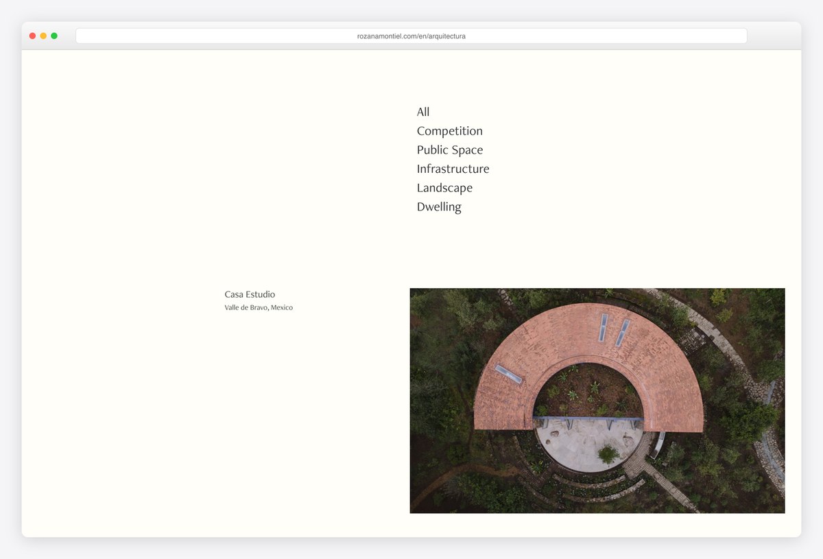 Rozana Montiel Estudio de Arquitectura architecture portfolio website