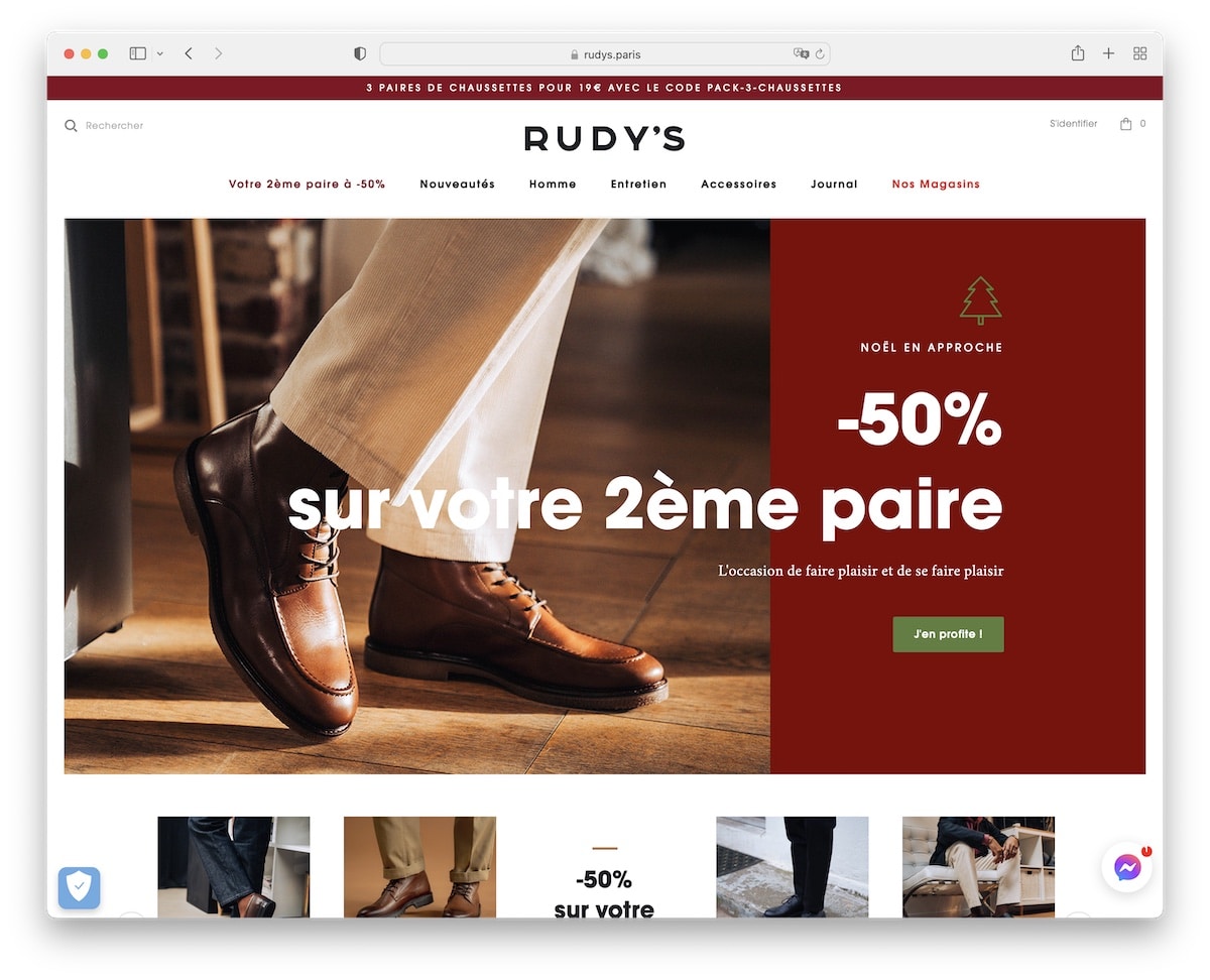 rudys shoe website example