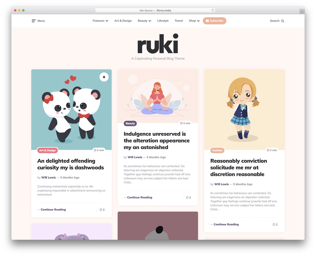 ruki writer website template
