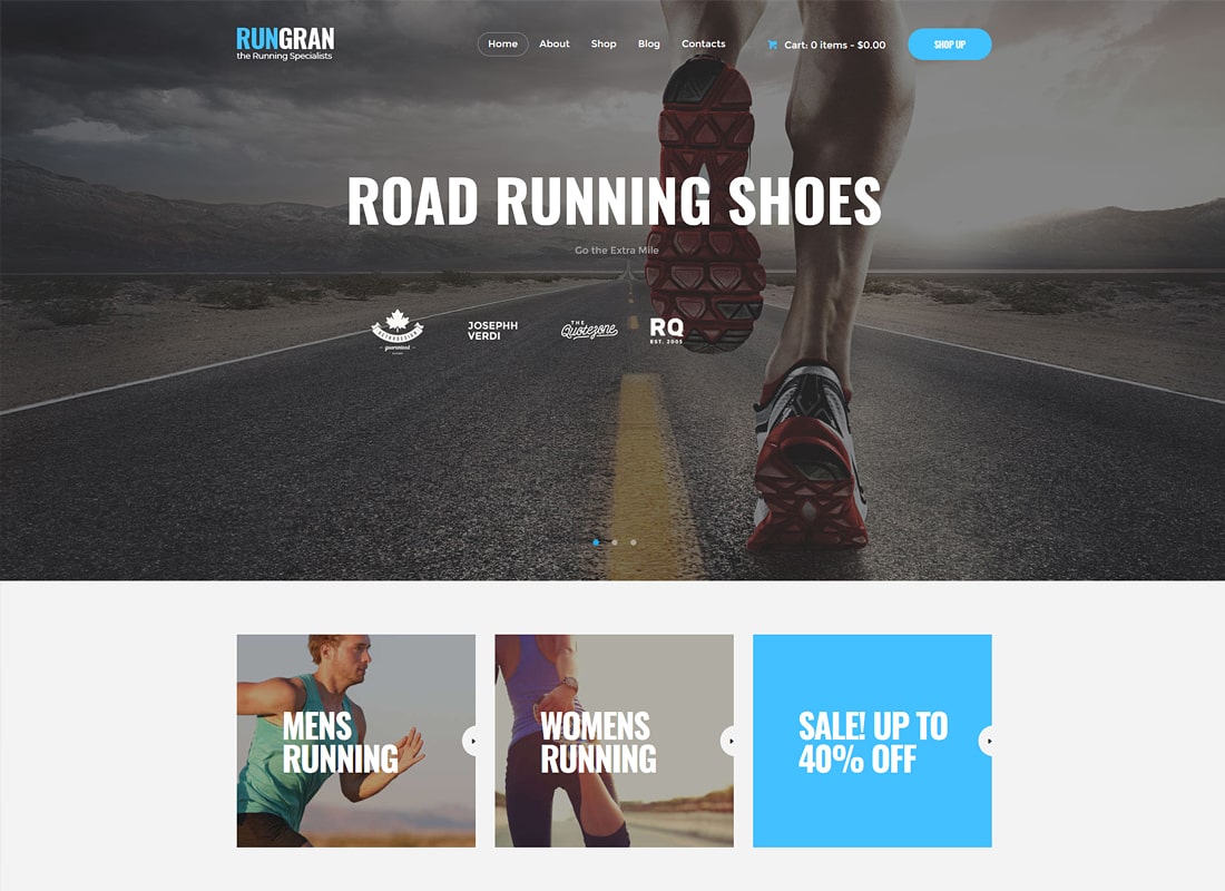 Run Gran | Sports Apparel & Gear Store WordPress Theme