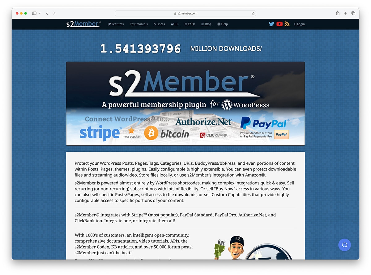 s2Member - popular paywall WordPress plugin