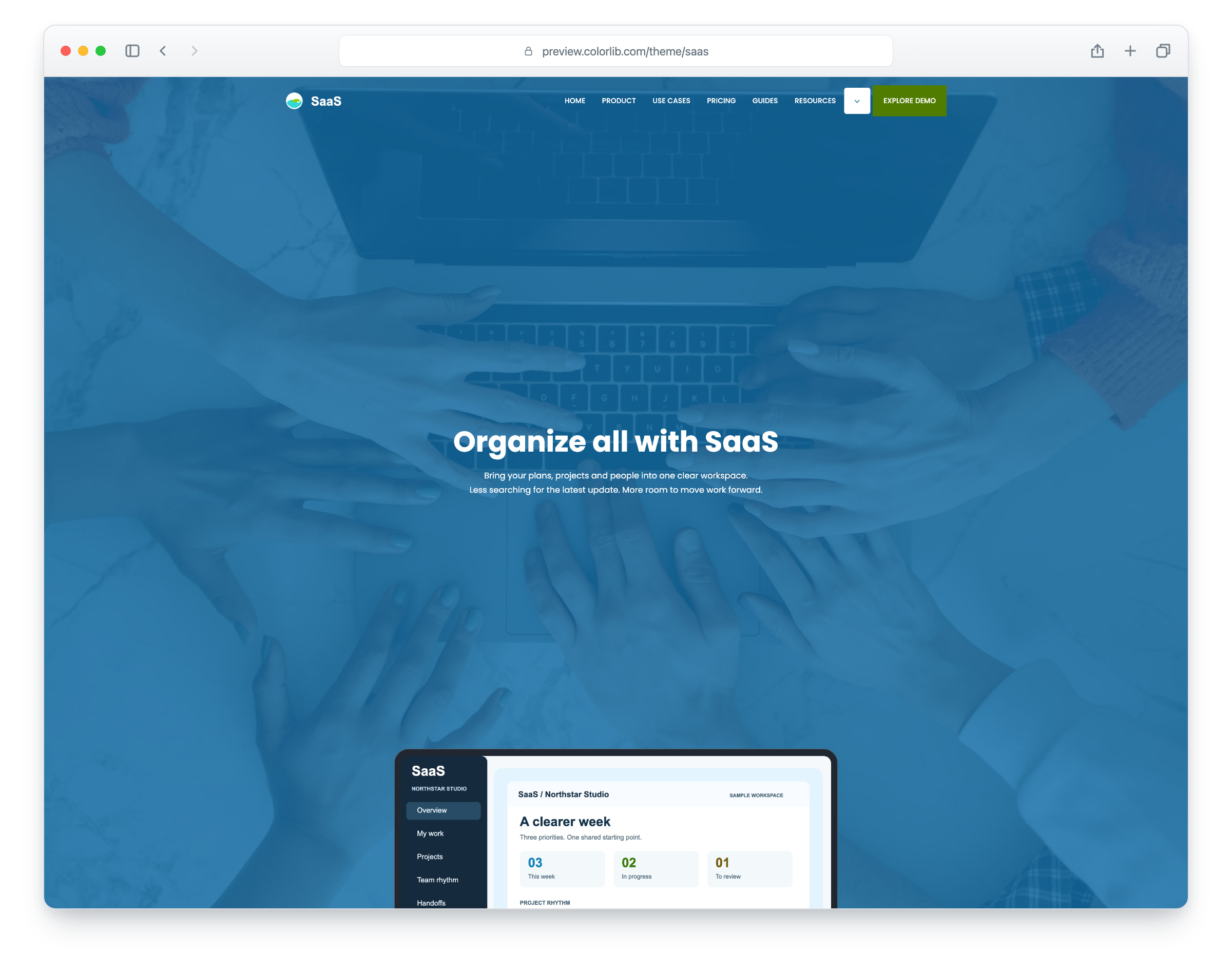 SaaS website template