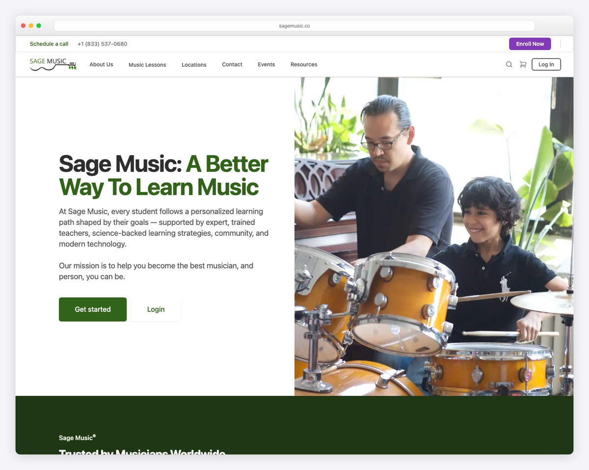 sage music website example