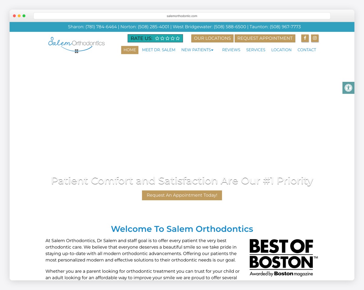 salem orthodontics website example