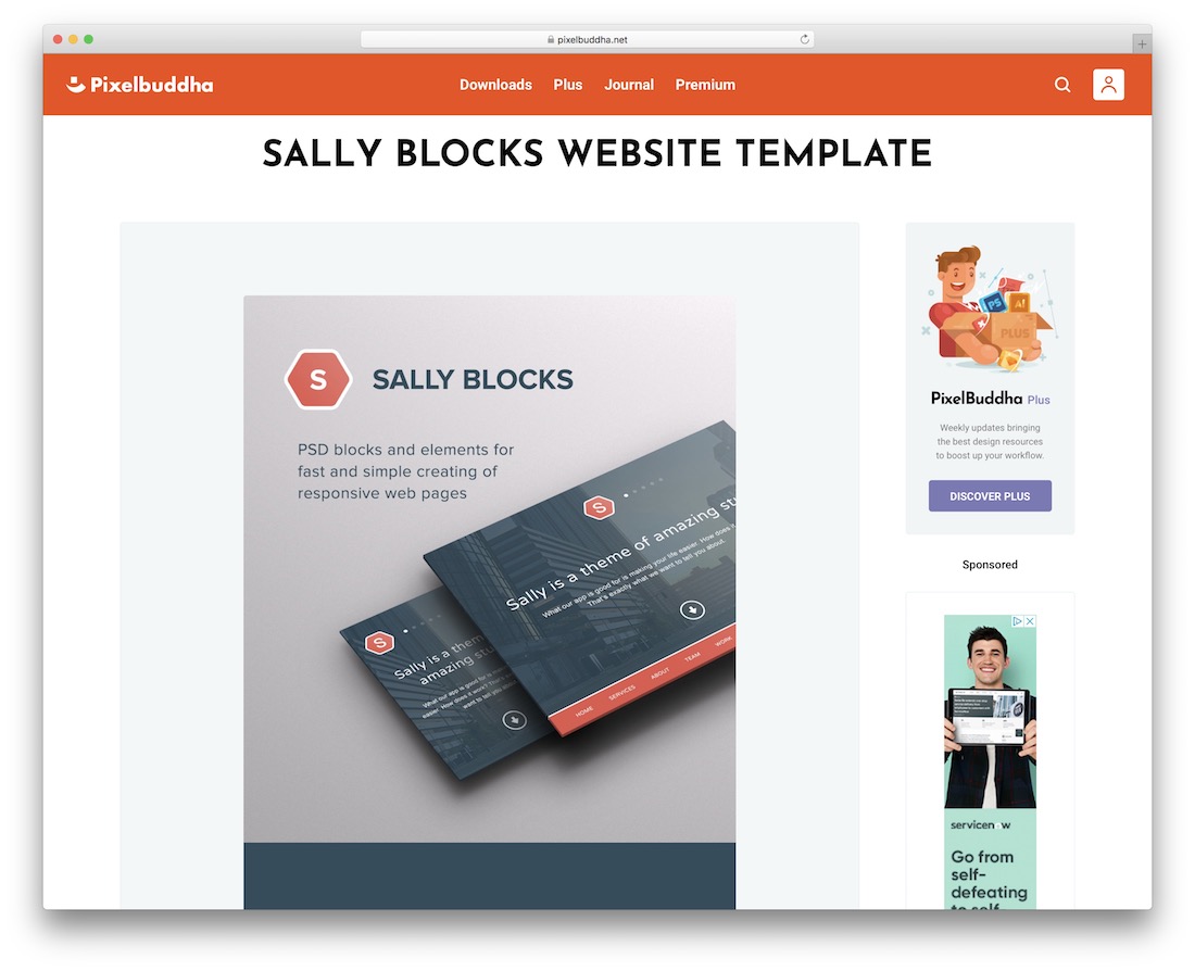 sally blocks website template