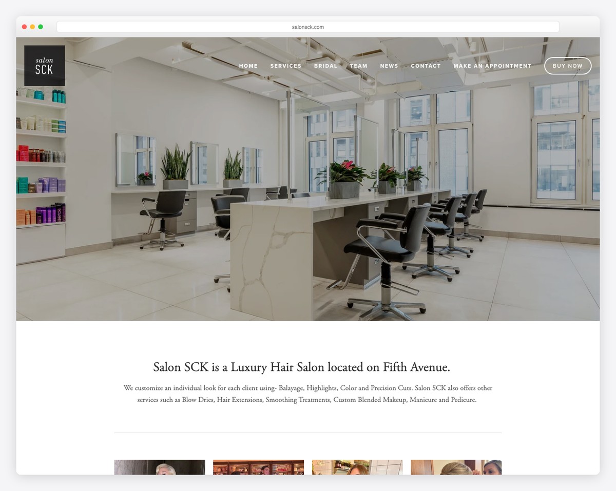 salon sck website example