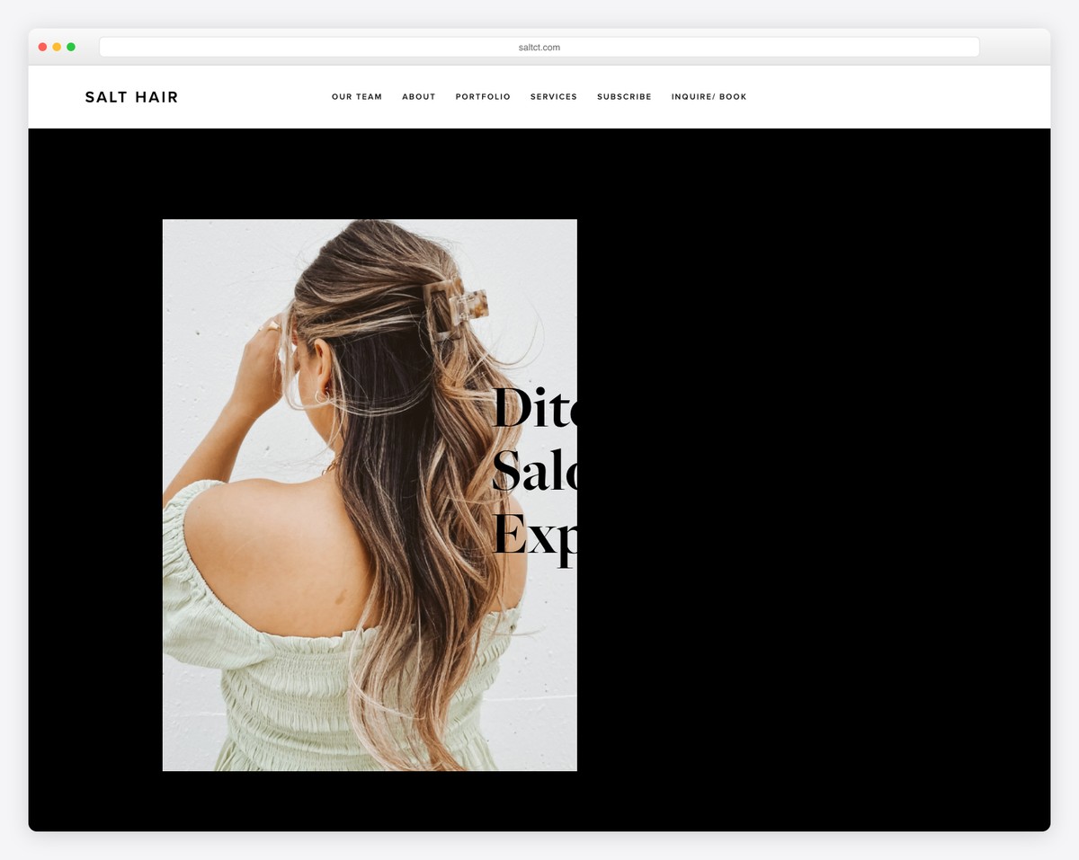 salt hair website example