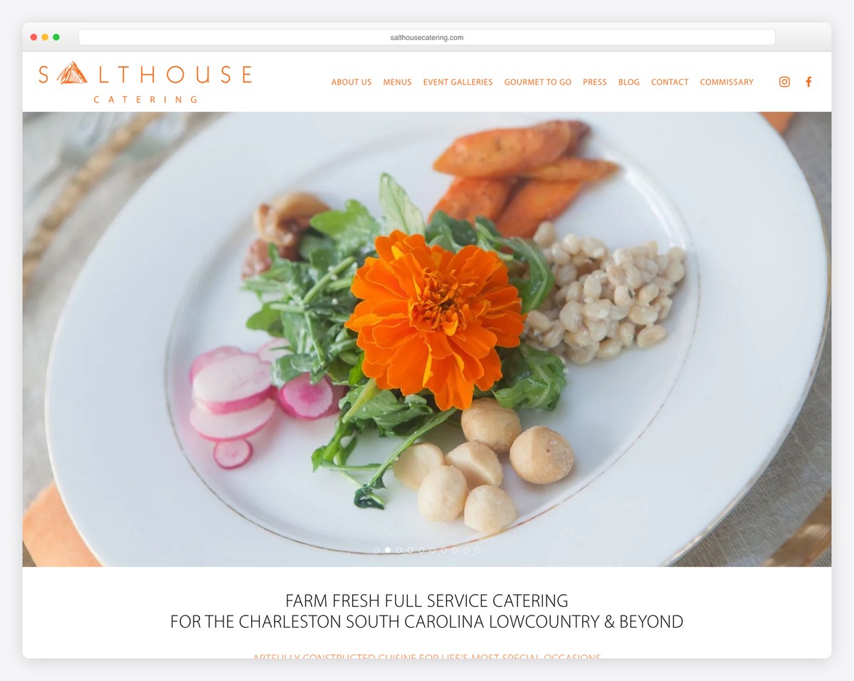salthouse catering website example