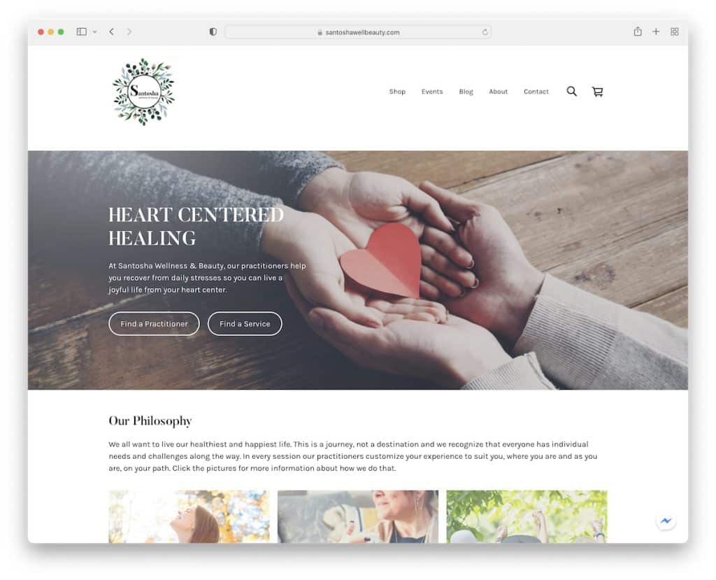 santosha wellness and beauty spa website