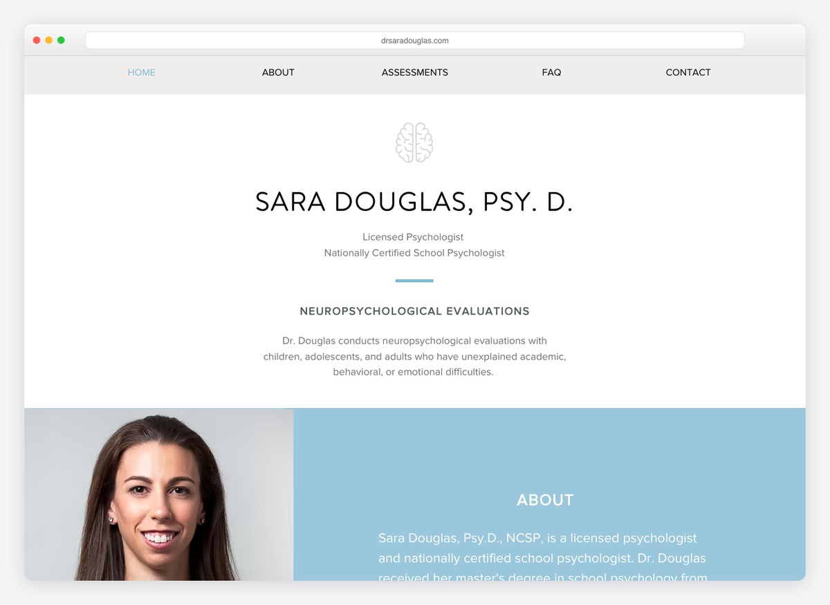 Sara Douglas therapist website homepage