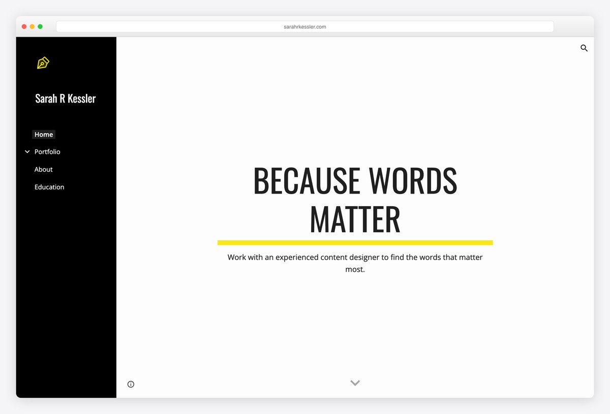 Sarah R Kessler writer portfolio website