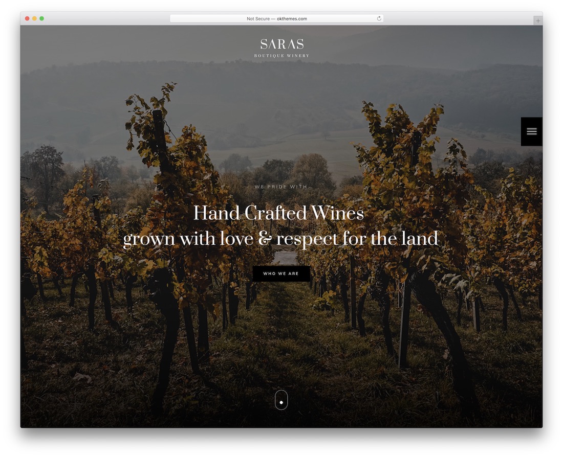 saras wine website template