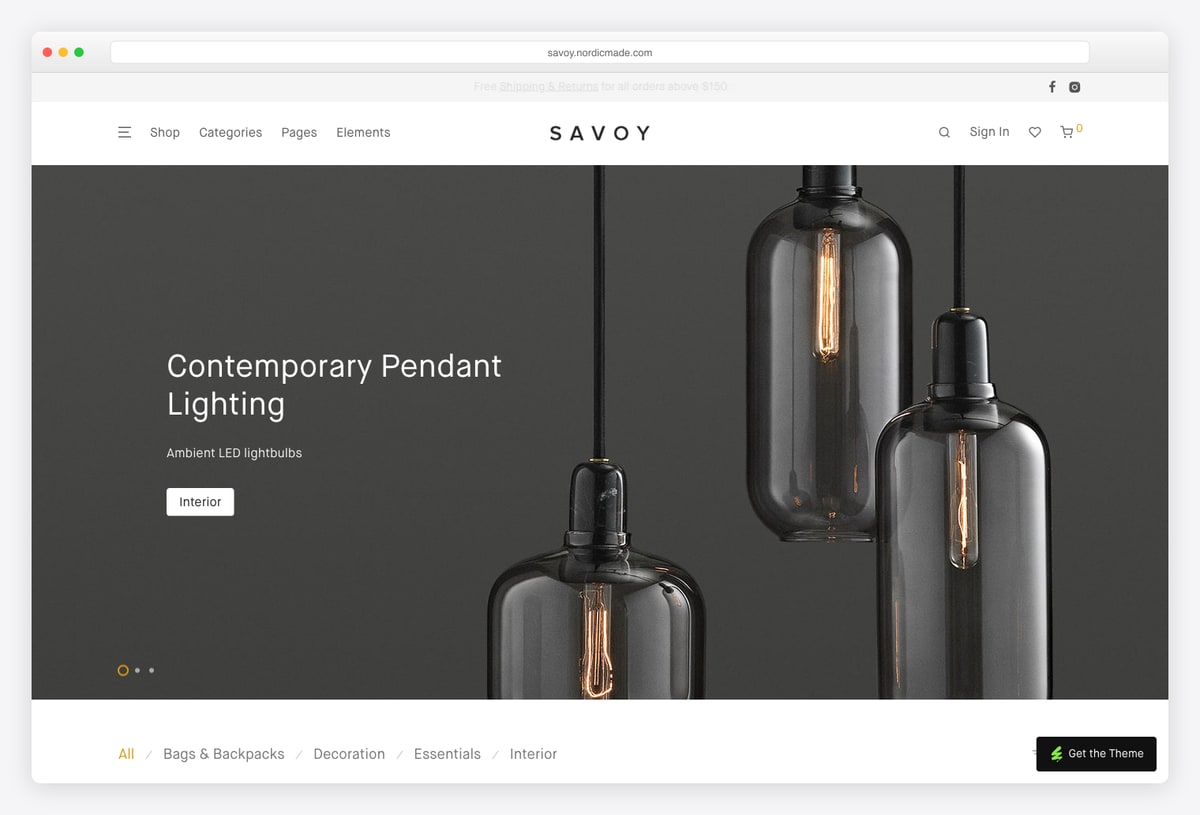 Savoy minimalist WooCommerce WordPress theme