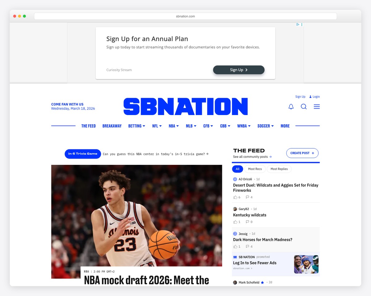 SBNation sports blog