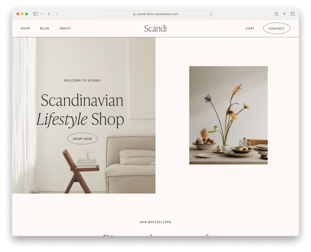 scandi squarespace lifestyle template