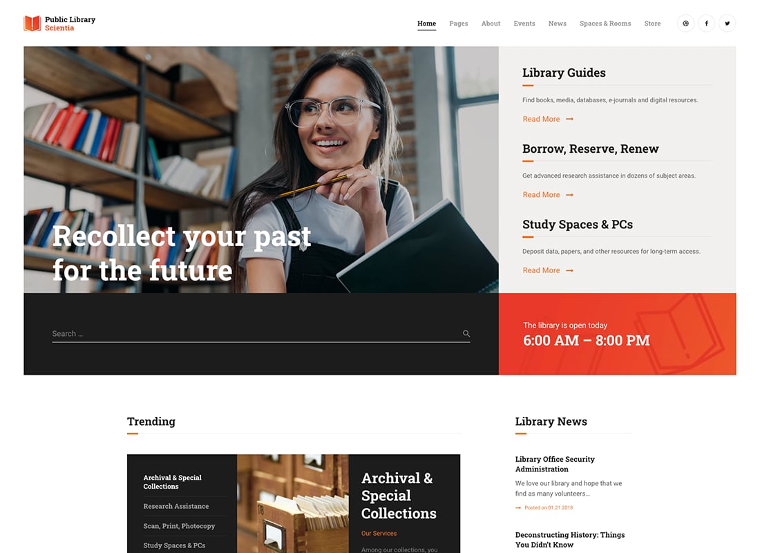 Scientia - Public Library & Book Store Education WordPress Theme