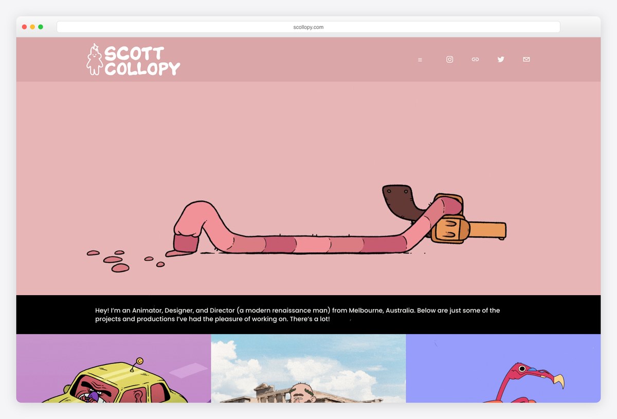 Scott Collopy animator portfolio website