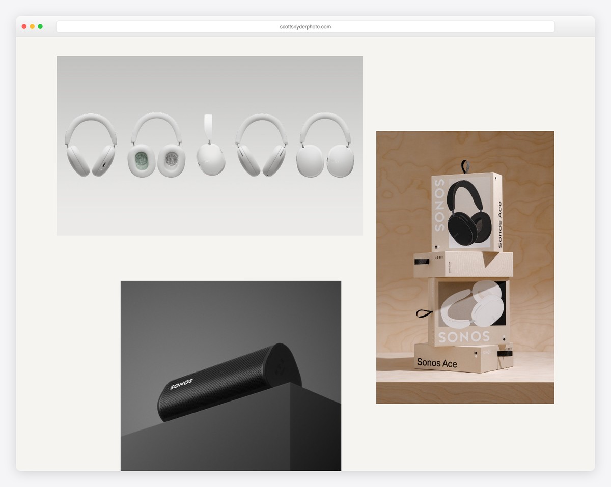 scott snyder simple photography portfolio website example