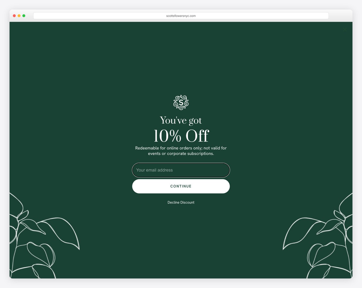 scotts flowers nyc website example