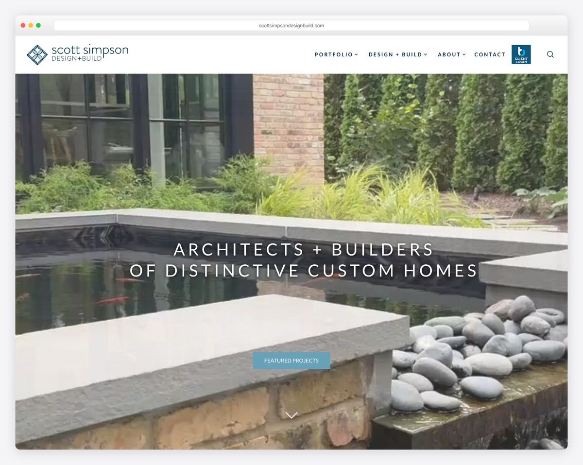 scott simpson design + build website example