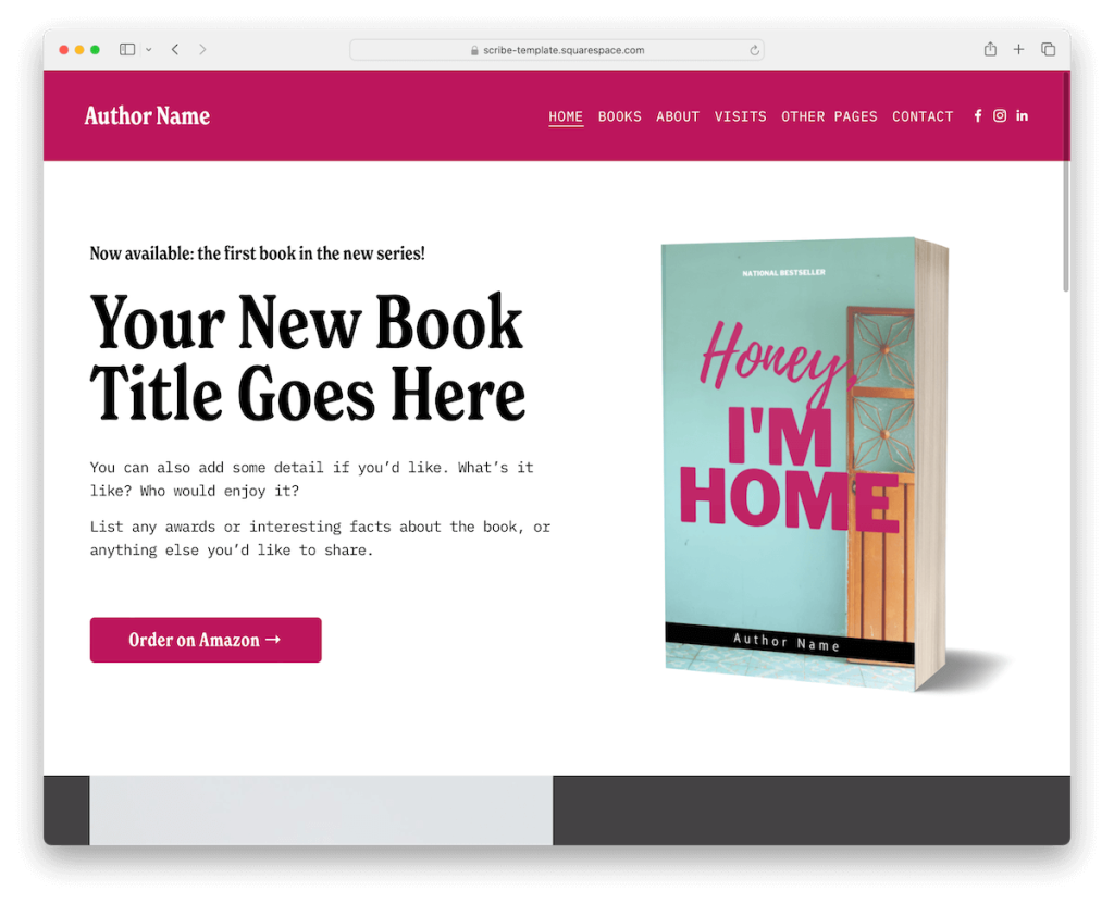 scribe squarespace writer template
