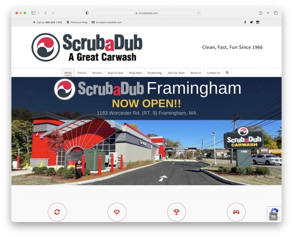 scrubadub car wash web design
