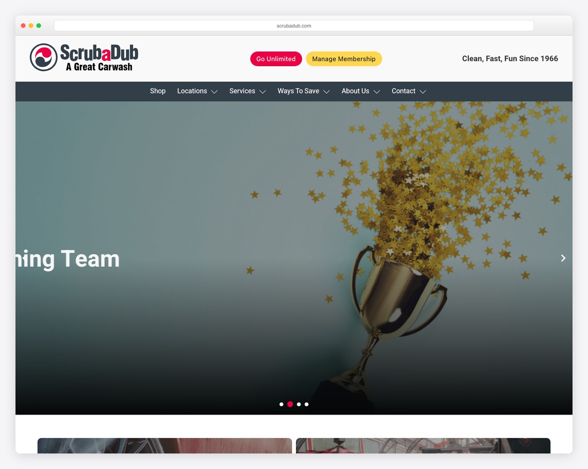scrubadub car wash web design