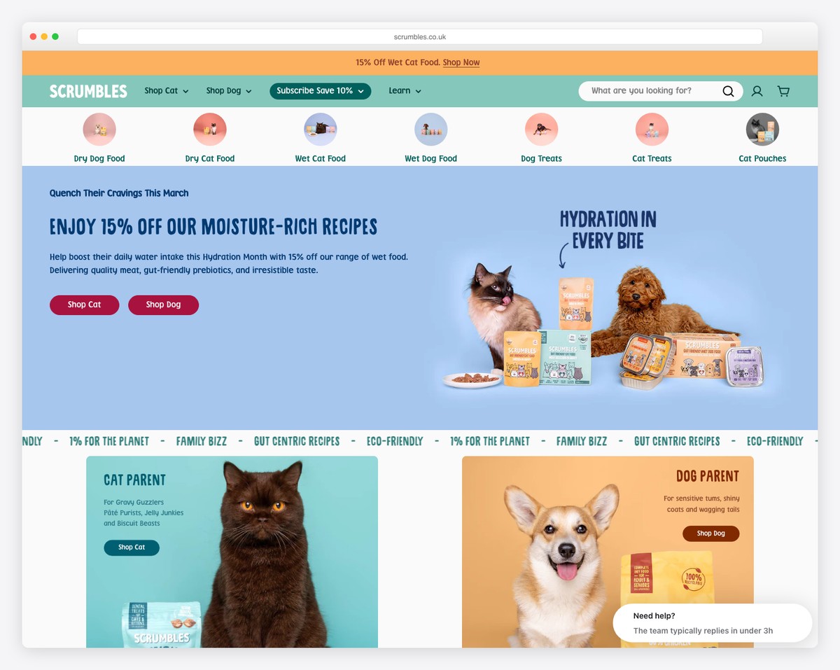 Scrumbles pet food website
