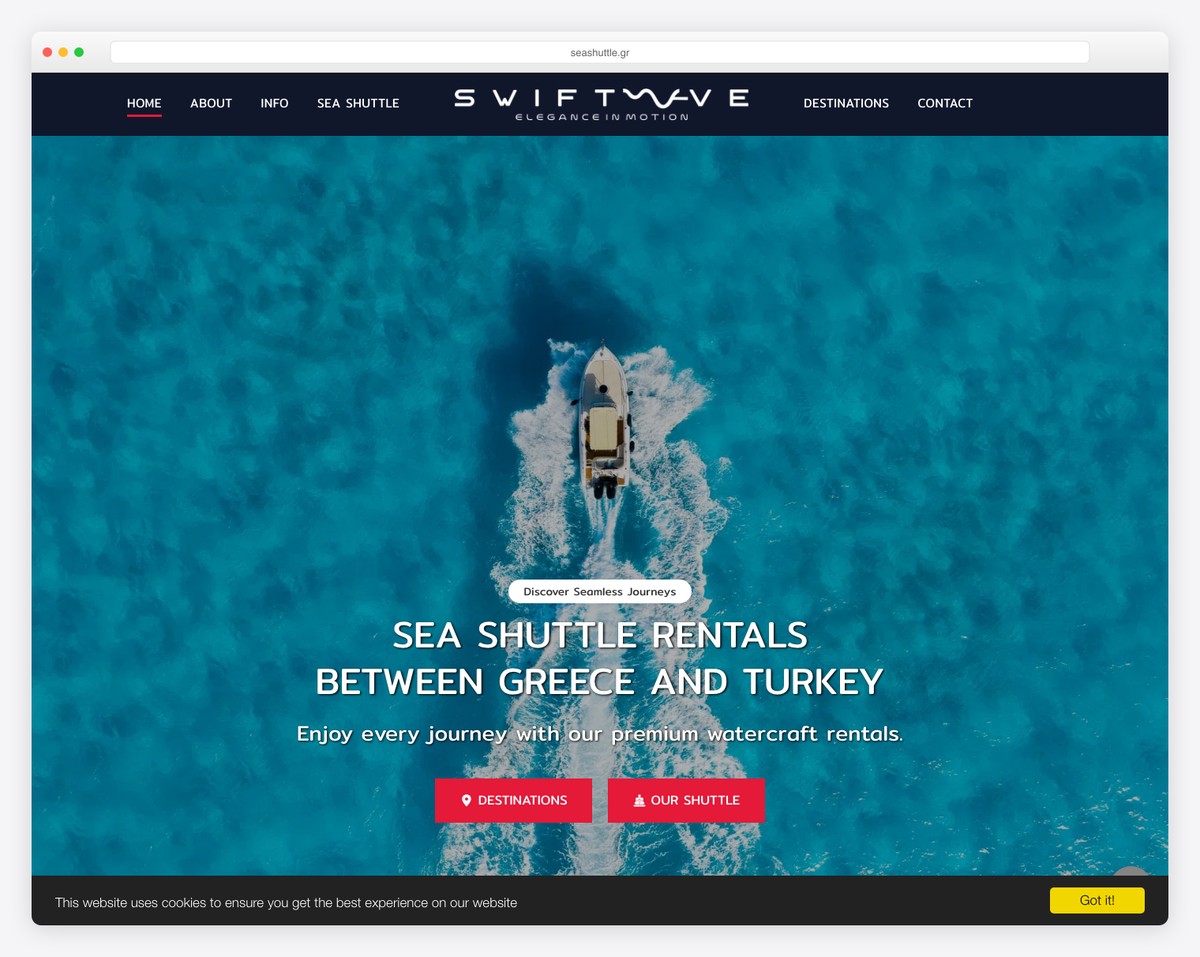 sea shuttle services greece site123 website example