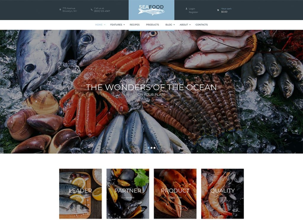 Seafood Company & Fish Restaurant WordPress Theme
