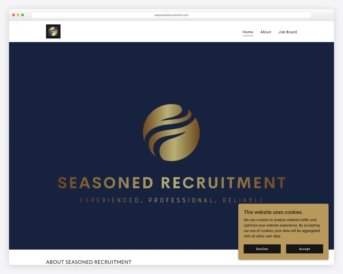 seasoned recruitment website example
