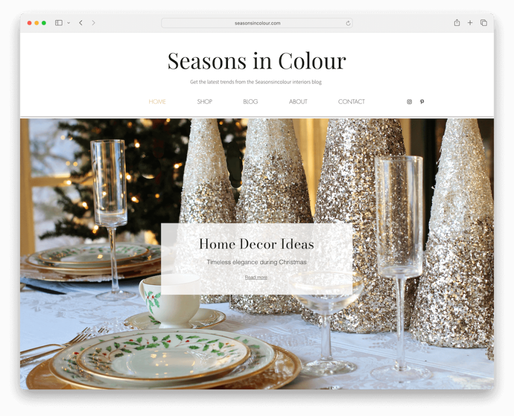 seasons in colour wix example