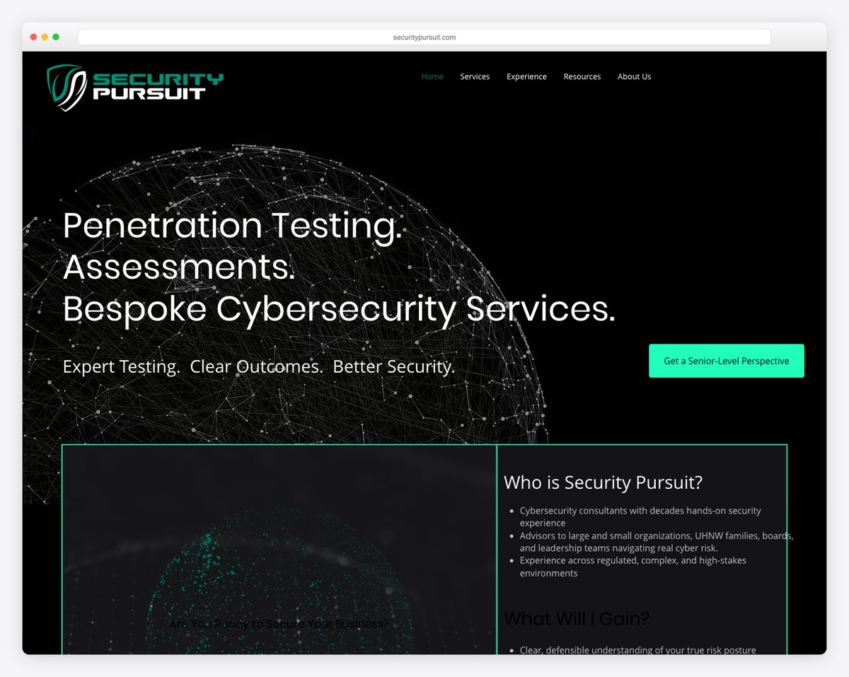 security pursuit website example