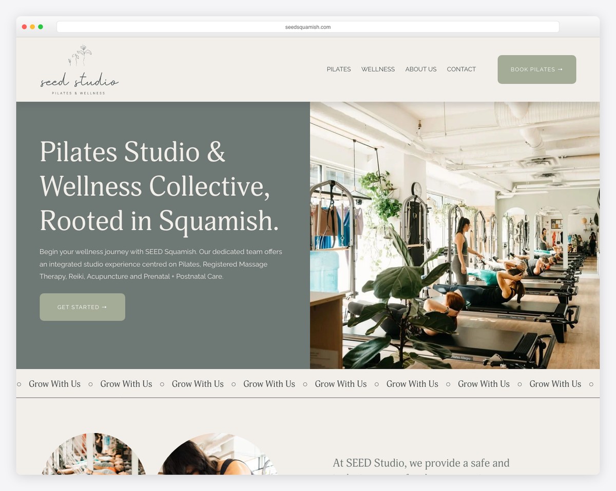 seed studios pilates website