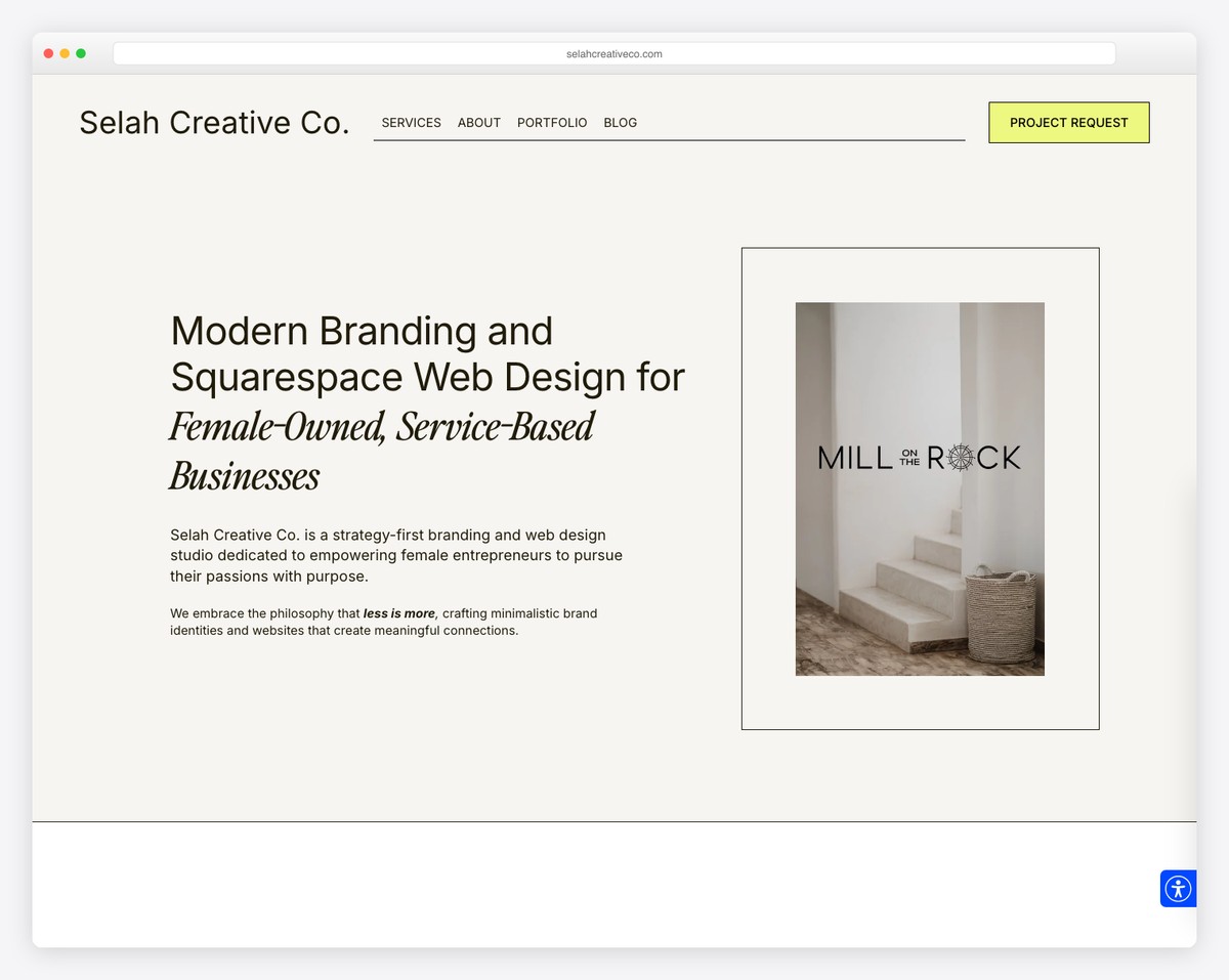 selah creative co. website example
