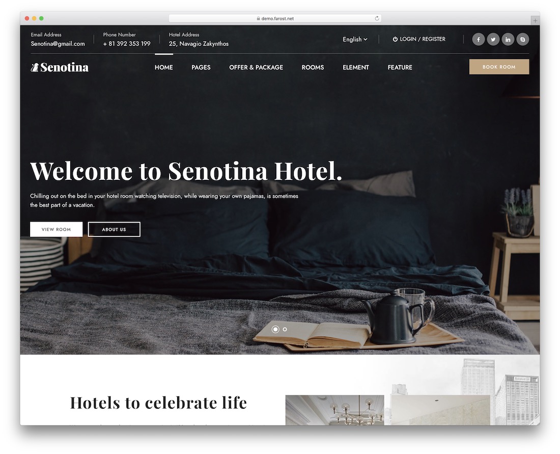 senotina hotel website template