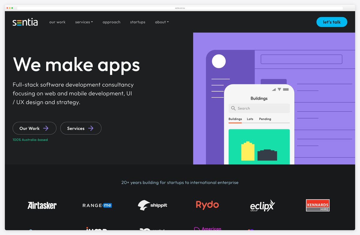 sentia early learning childcare website example